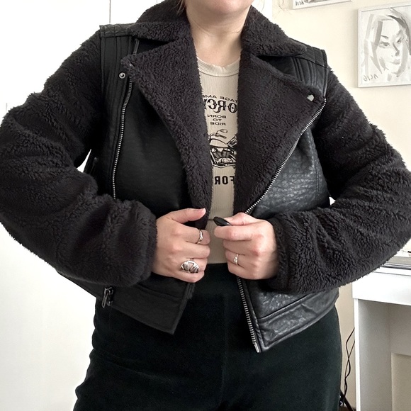 Leather jacket size large ( L) Aviator bomber - Picture 2 of 11